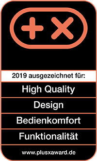 Plus X Award 2019 High Quality, Design, Bedienkomfort, Funktionalität